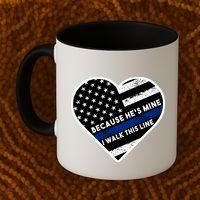 Because He's Mine I Walk This Line Back The Blue Coffee Mug thumb 2