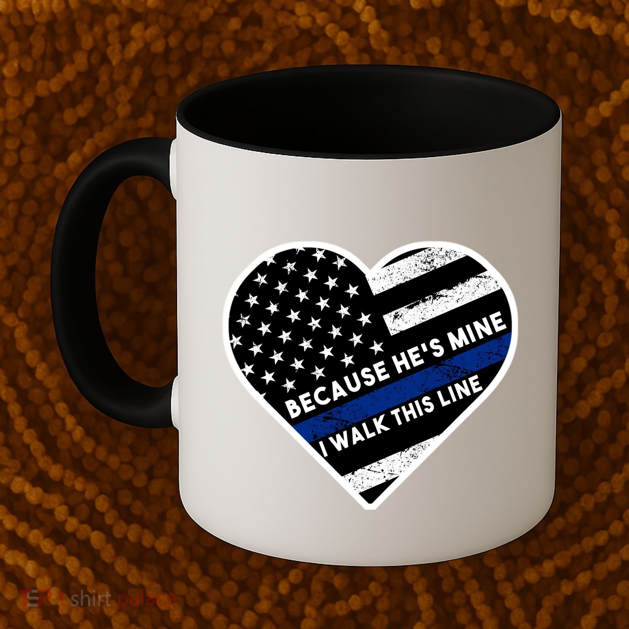 Because He's Mine I Walk This Line Back The Blue Coffee Mug