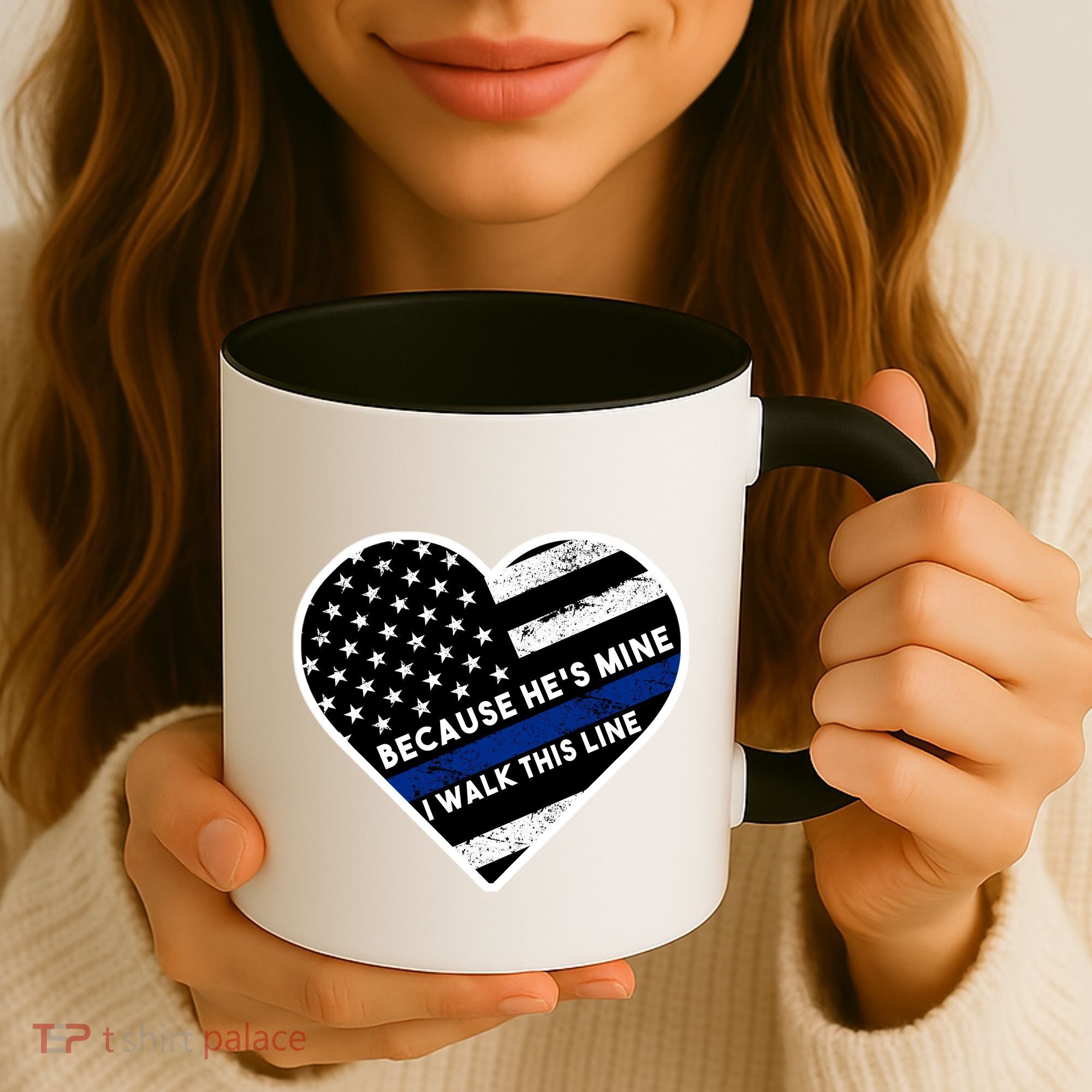 Because He's Mine I Walk This Line Back The Blue Coffee Mug