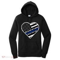 Because He's Mine I Walk This Line Back The Blue Women's Hoodie thumb 0