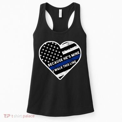 Because He's Mine I Walk This Line Back The Blue Women's Tank Top