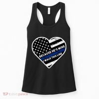 Because He's Mine I Walk This Line Back The Blue Women's Tank Top thumb 0