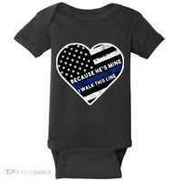 Because He's Mine I Walk This Line Back The Blue Baby Bodysuit thumb 0