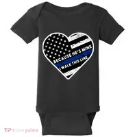 Because He's Mine I Walk This Line Back The Blue Baby Bodysuit thumb 0
