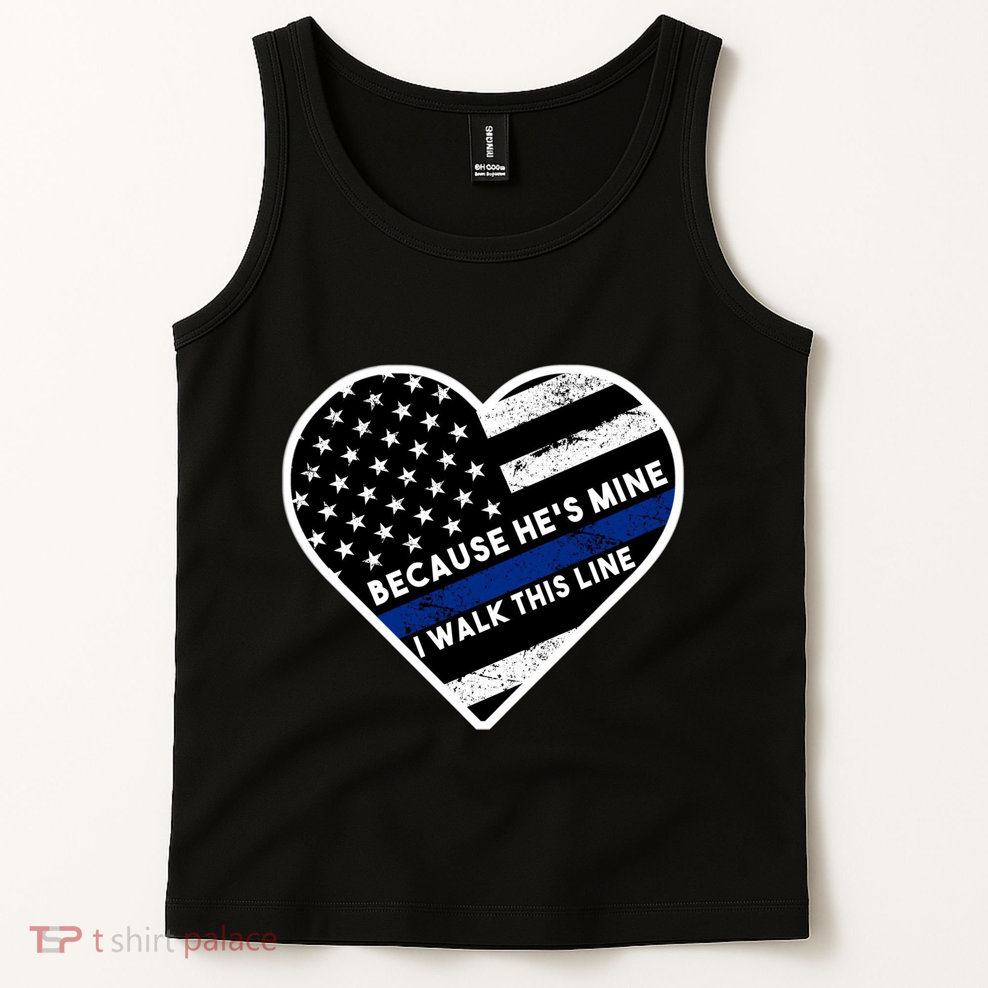 Because He's Mine I Walk This Line Back The Blue Tank Top