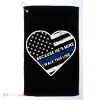 Because He's Mine I Walk This Line Back The Blue Golf Towel thumb 0