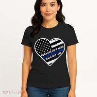 Because He's Mine I Walk This Line Back The Blue Women's T-Shirt thumb 4