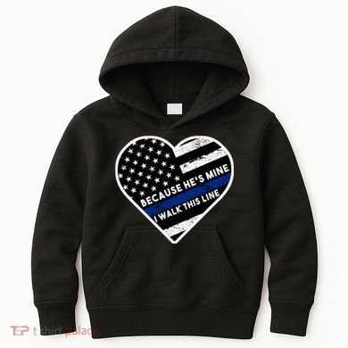 Because He's Mine I Walk This Line Back The Blue Kids Hoodie