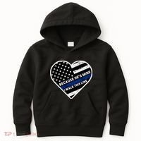 Because He's Mine I Walk This Line Back The Blue Kids Hoodie thumb 0