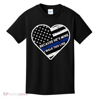 Because He's Mine I Walk This Line Back The Blue Kids T-Shirt