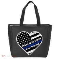 Because He's Mine I Walk This Line Back The Blue Tote Bag thumb 0