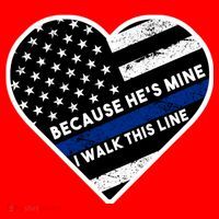 Because He's Mine I Walk This Line Back The Blue Santa Hat thumb 1