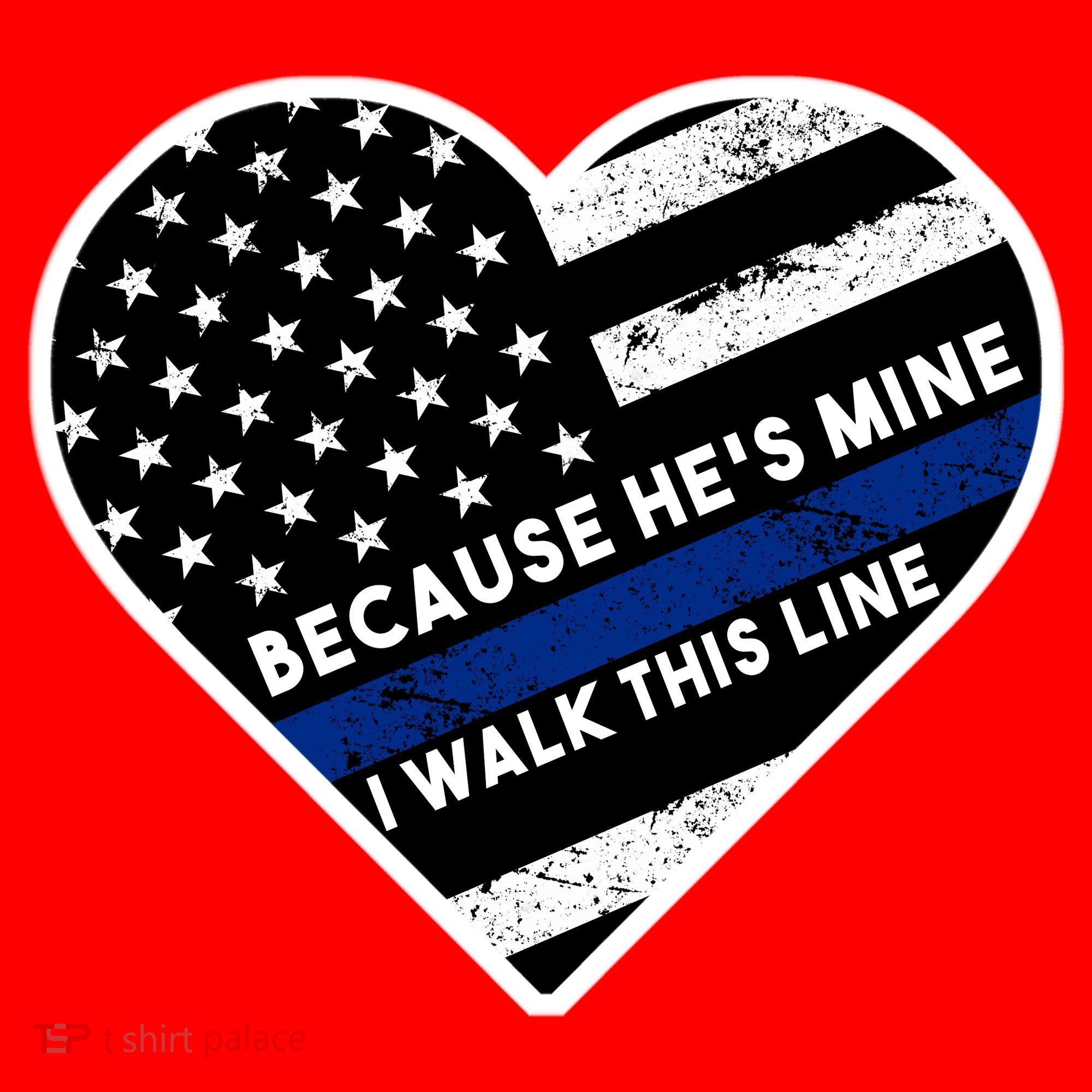 Because He's Mine I Walk This Line Back The Blue Santa Hat