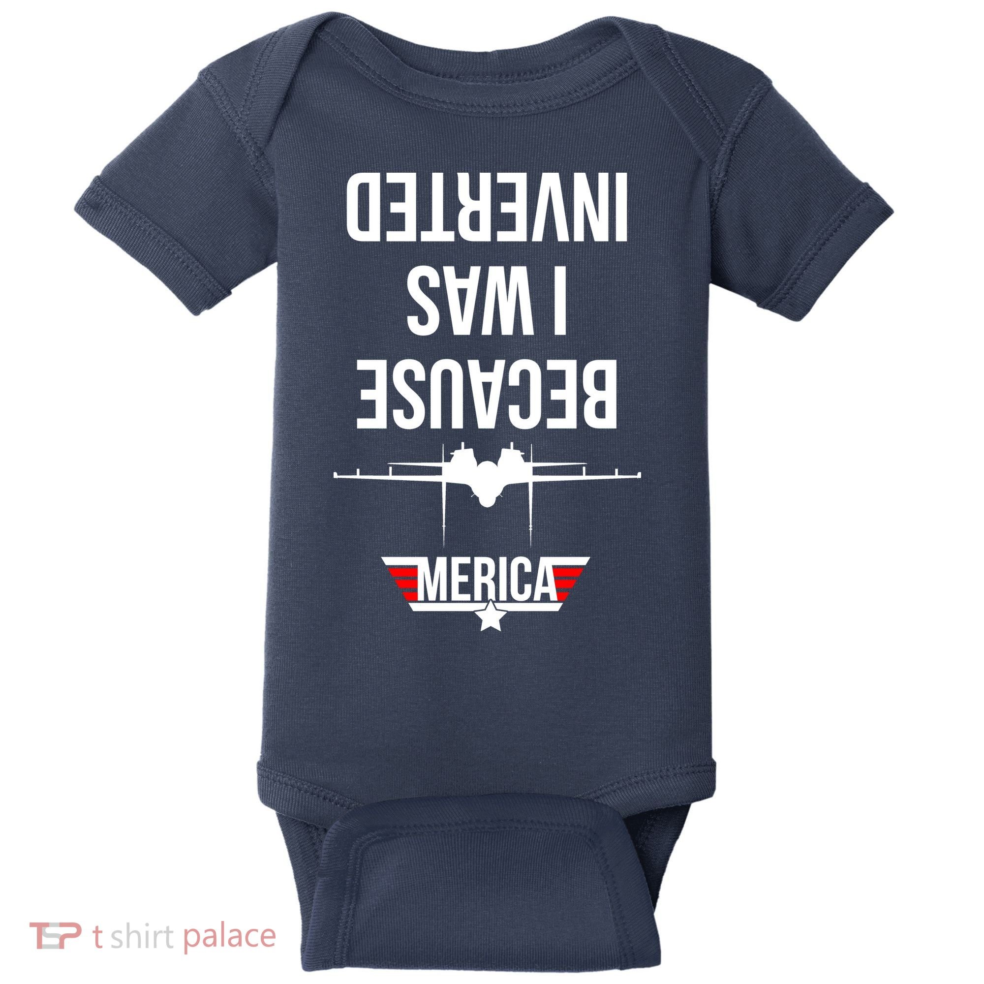 Because I Was Inverted Jet Fighter Baby Bodysuit