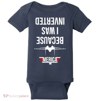 Because I Was Inverted Jet Fighter Baby Bodysuit
