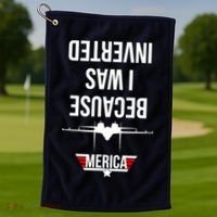 Because I Was Inverted Jet Fighter Golf Towel thumb 1