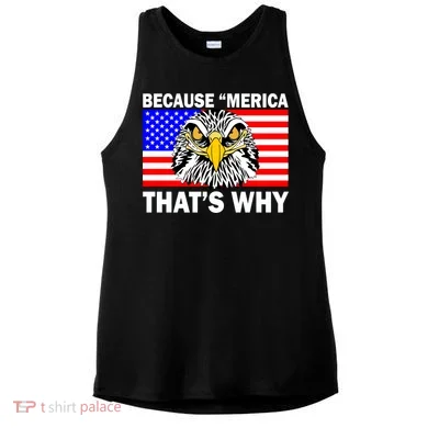 Because 'Merica That's Why! Eagle Ladies PosiCharge Tri-Blend Wicking Tank