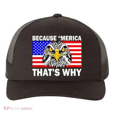 Because 'Merica That's Why! Eagle Yupoong Adult 5-Panel Trucker Hat