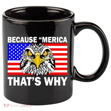 Because 'Merica That's Why! Eagle 11oz C Handle Ceramic Mug