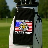 Because 'Merica That's Why! Eagle Golf Towel thumb 2