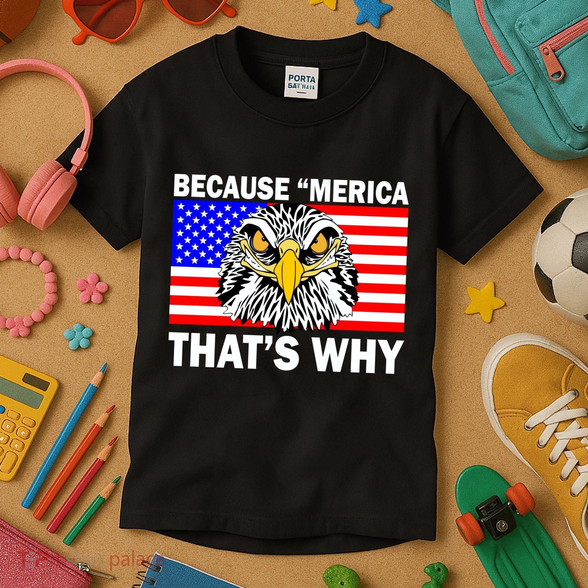 Because 'Merica That's Why! Eagle Kids T-Shirt