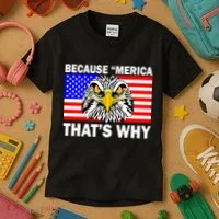 Because 'Merica That's Why! Eagle Kids T-Shirt thumb 3