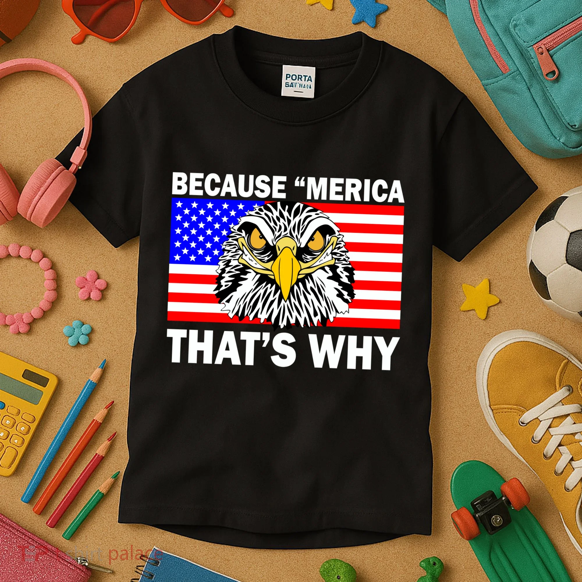 Because 'Merica That's Why! Eagle Kids T-Shirt