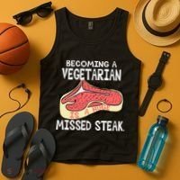 Becoming A Vegetarian is a Huge Missed Steak Tank Top thumb 4