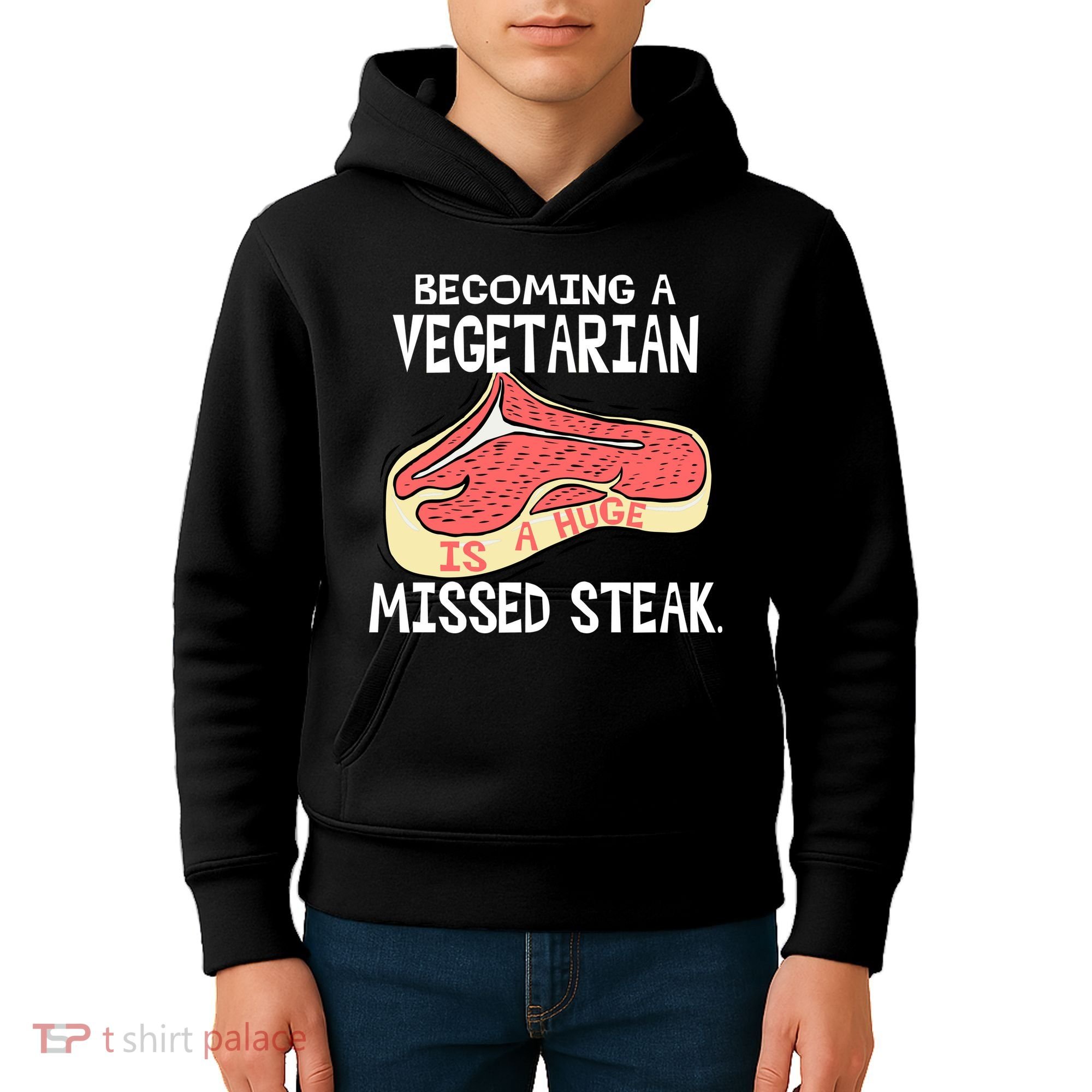 Becoming A Vegetarian is a Huge Missed Steak Kids Hoodie