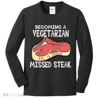 Becoming A Vegetarian is a Huge Missed Steak Kids Long Sleeve Shirt thumb 0