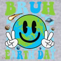 Bruh Earth Day Dabbing Earth Environmental Earth Day Women's Racerback Cropped Tank thumb 2