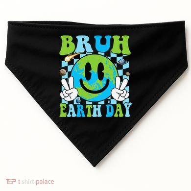 Bruh Earth Day Dabbing Earth Environmental Earth Day USA-Made Doggie Bandana