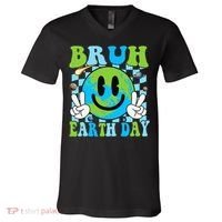 Bruh Earth Day Dabbing Earth Environmental Earth Day V-Neck T-Shirt thumb 0