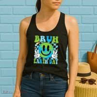 Bruh Earth Day Dabbing Earth Environmental Earth Day Women's Tank Top thumb 2