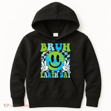 Bruh Earth Day Dabbing Earth Environmental Earth Day Kids Hoodie