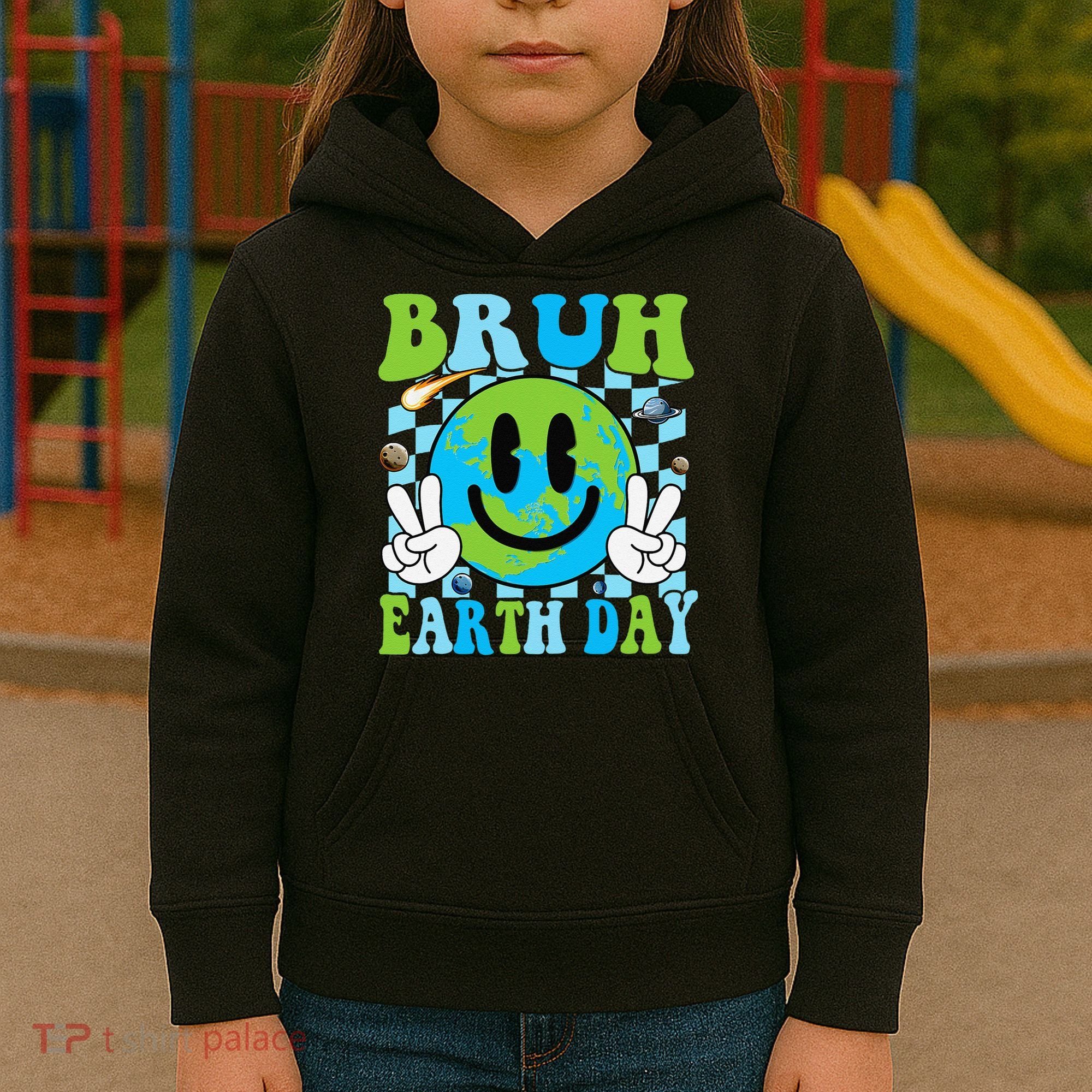 Bruh Earth Day Dabbing Earth Environmental Earth Day Kids Hoodie