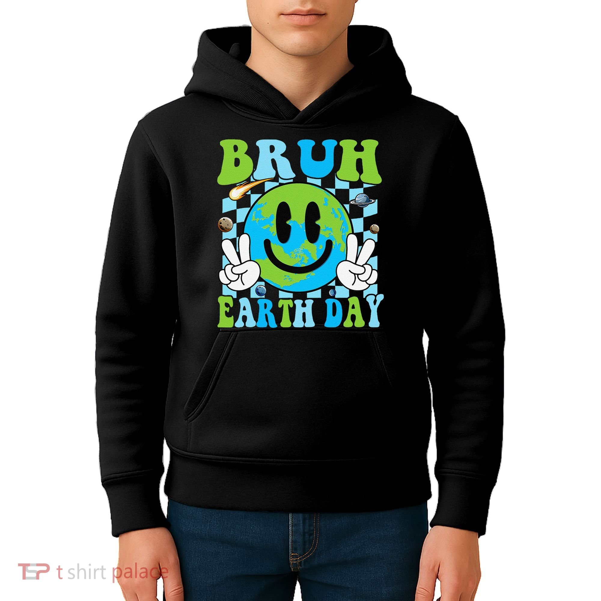 Bruh Earth Day Dabbing Earth Environmental Earth Day Kids Hoodie
