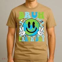 Bruh Earth Day Dabbing Earth Environmental Earth Day T-Shirt thumb 3