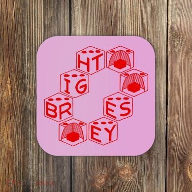 Bright Eyes Dice Logo Coaster