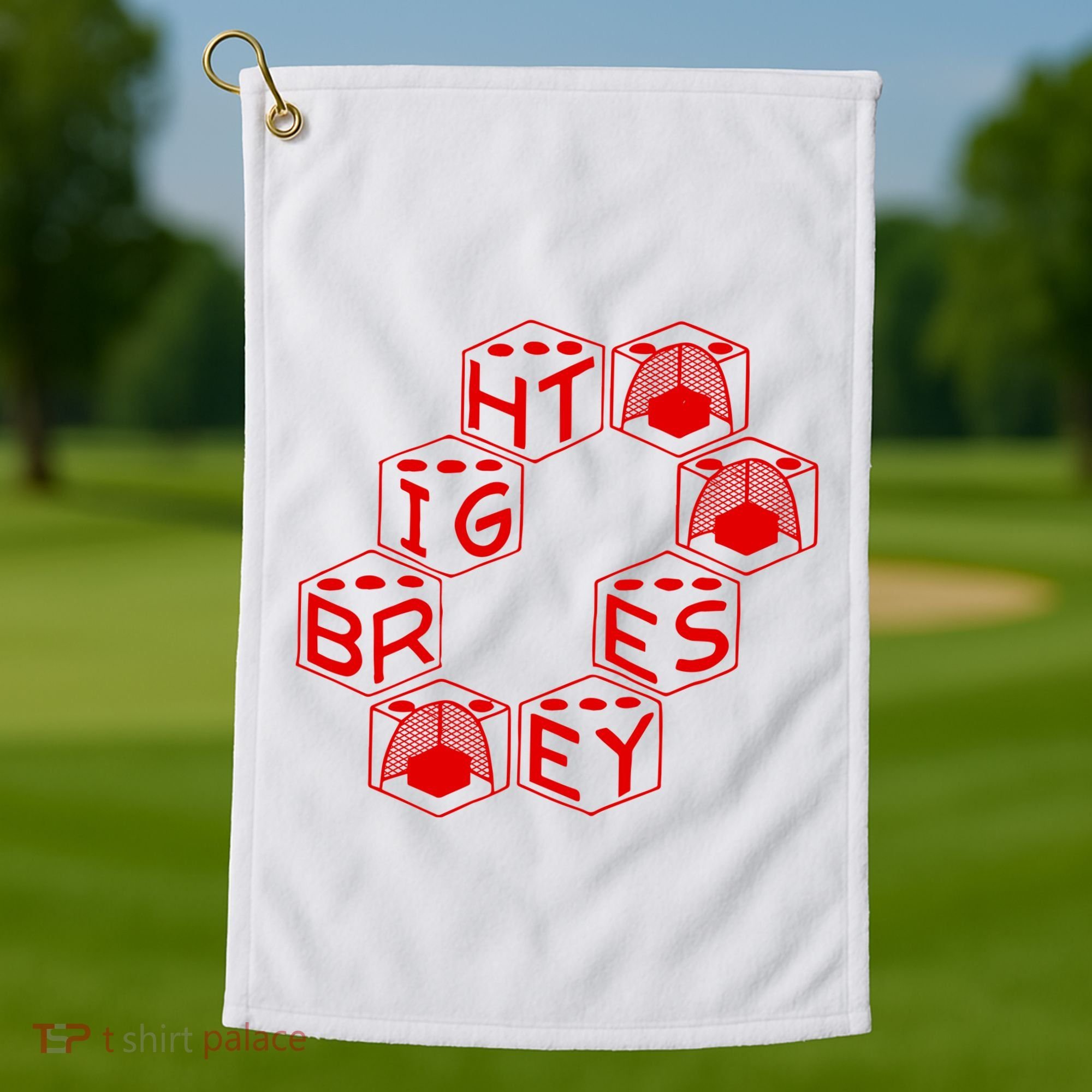 Bright Eyes Dice Logo Golf Towel