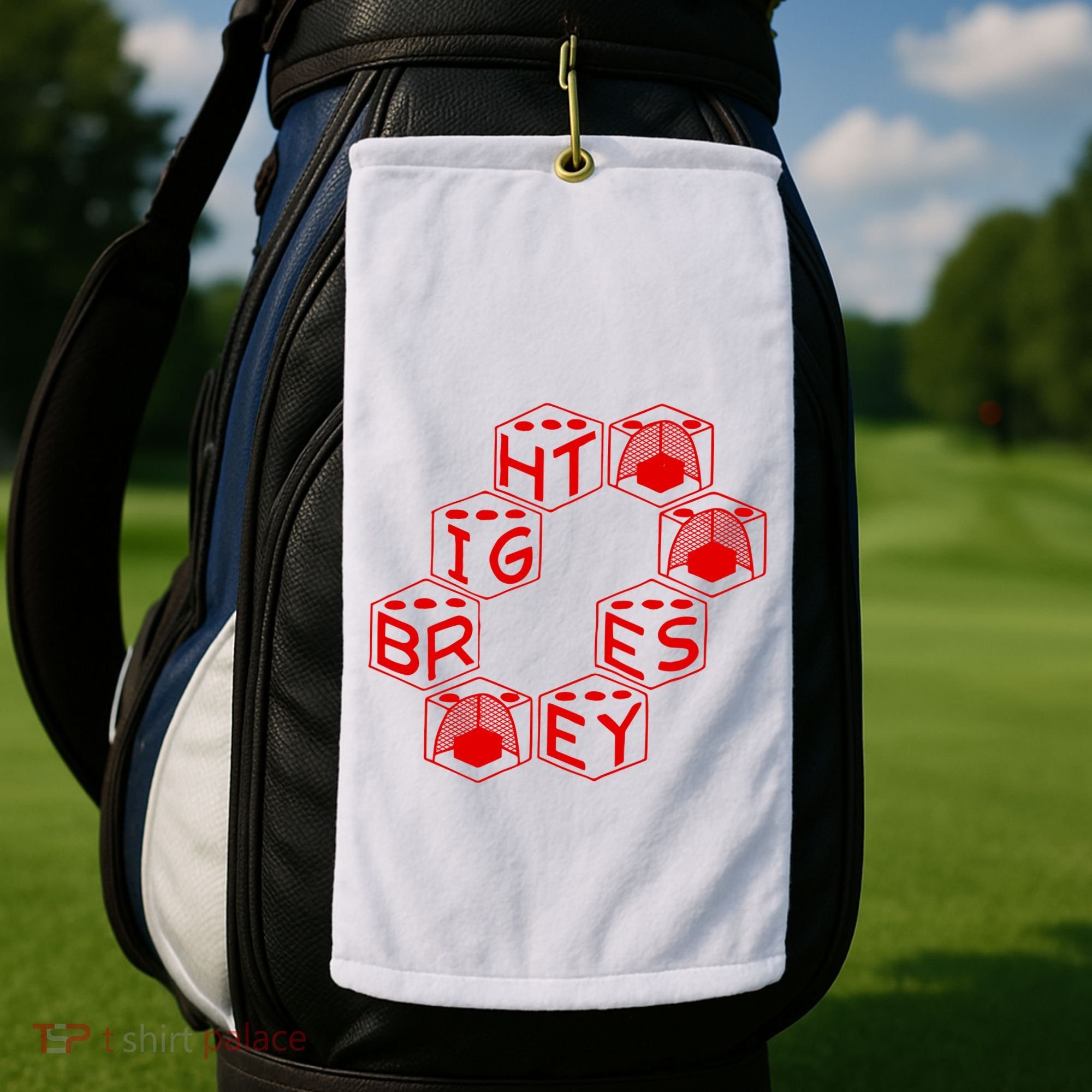 Bright Eyes Dice Logo Golf Towel