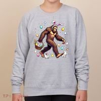 Bigfoot Easter Day Funny Sasquatch Cute Bunny Easter Eggs  Women's Sweatshirt thumb 0