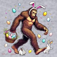 Bigfoot Easter Day Funny Sasquatch Cute Bunny Easter Eggs  Women's Sweatshirt thumb 2
