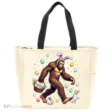 Bigfoot Easter Day Funny Sasquatch Cute Bunny Easter Eggs  Tote Bag