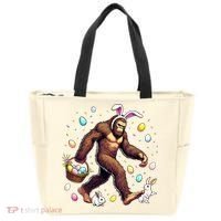 Bigfoot Easter Day Funny Sasquatch Cute Bunny Easter Eggs  Tote Bag thumb 0
