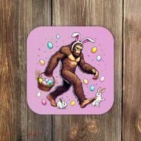 Bigfoot Easter Day Funny Sasquatch Cute Bunny Easter Eggs  Coaster thumb 0