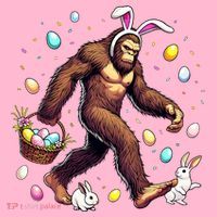 Bigfoot Easter Day Funny Sasquatch Cute Bunny Easter Eggs  Coaster thumb 2