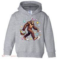 Bigfoot Easter Day Funny Sasquatch Cute Bunny Easter Eggs  Toddler Hoodie thumb 0