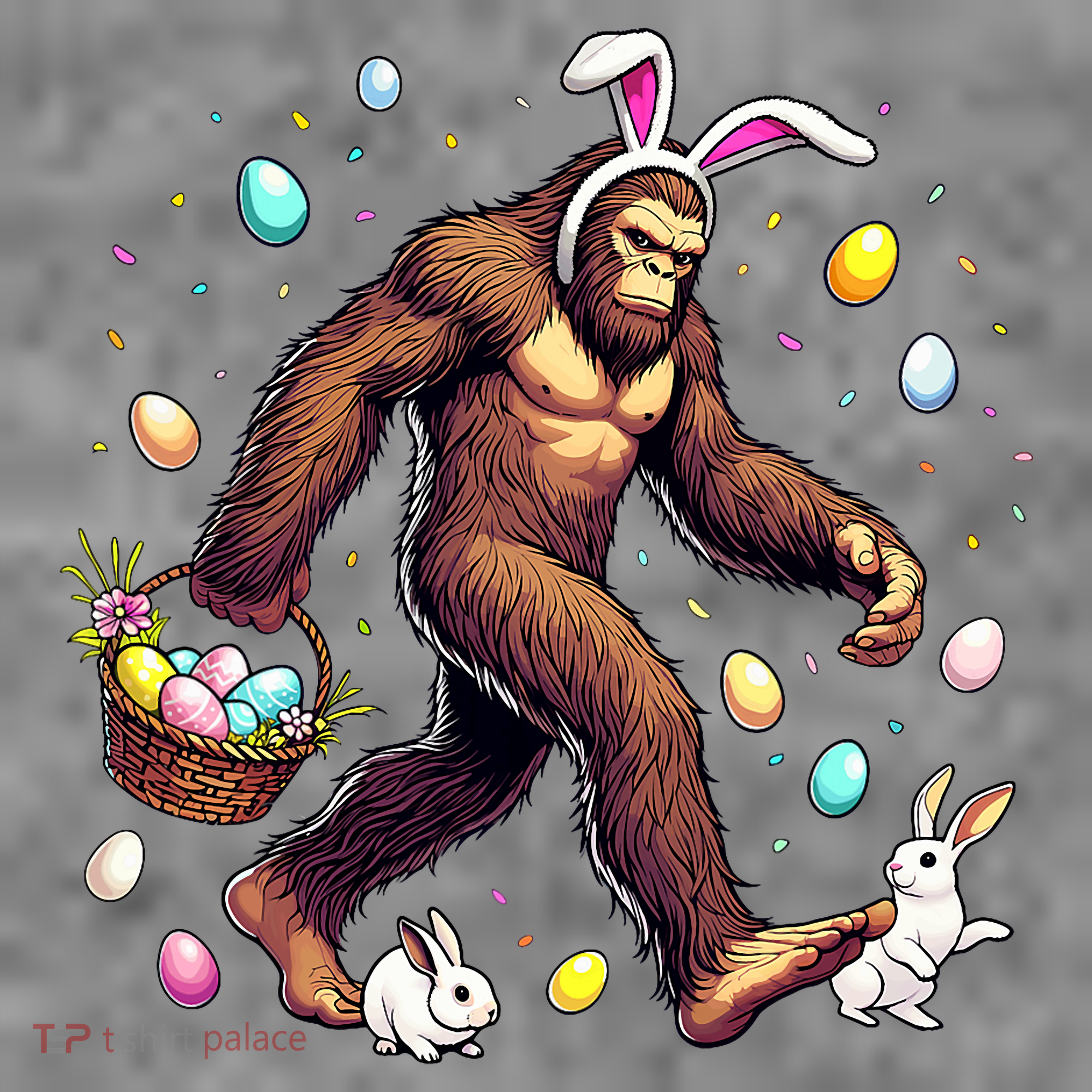 Bigfoot Easter Day Funny Sasquatch Cute Bunny Easter Eggs  Toddler Hoodie