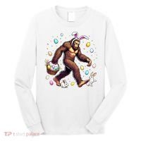 Bigfoot Easter Day Funny Sasquatch Cute Bunny Easter Eggs  Long Sleeve Shirt thumb 0